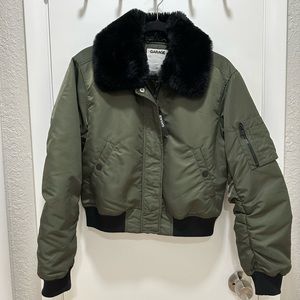 Army green bomber jacket